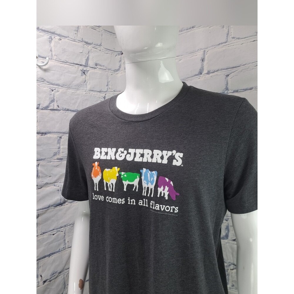 NEW Ben & Jerry's Ice Cream Men's T-Shirt Tee Gray Made USA Bella Canvas Large